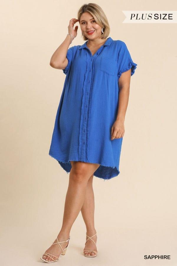 Collar Button down gauze shirt dress - Esme and Elodie