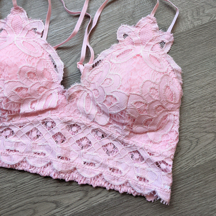 Crochet lace bralette- Cupid Blush - Esme and Elodie