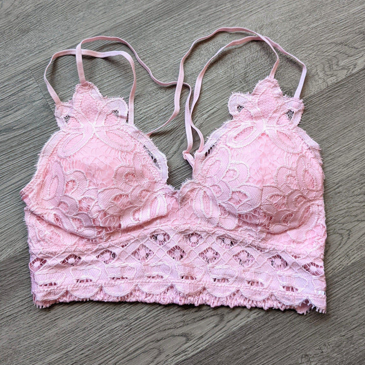 Crochet lace bralette- Cupid Blush - Esme and Elodie