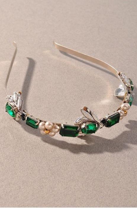 Crowned Jewel- emerald gem headband - Esme and Elodie