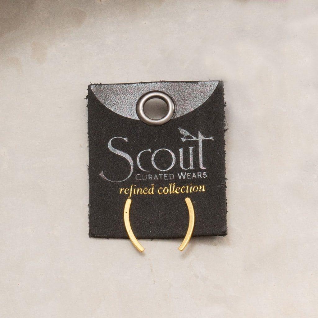 Curved Comet earring in gold by Scout - Esme and Elodie