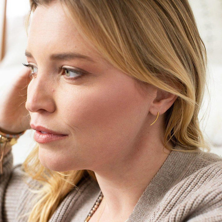 Curved Comet earring in silver by Scout - Esme and Elodie