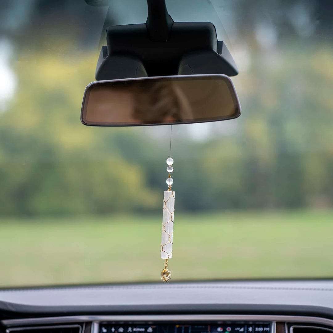 Dangle and Shine Selenite Car Charm - Esme and Elodie