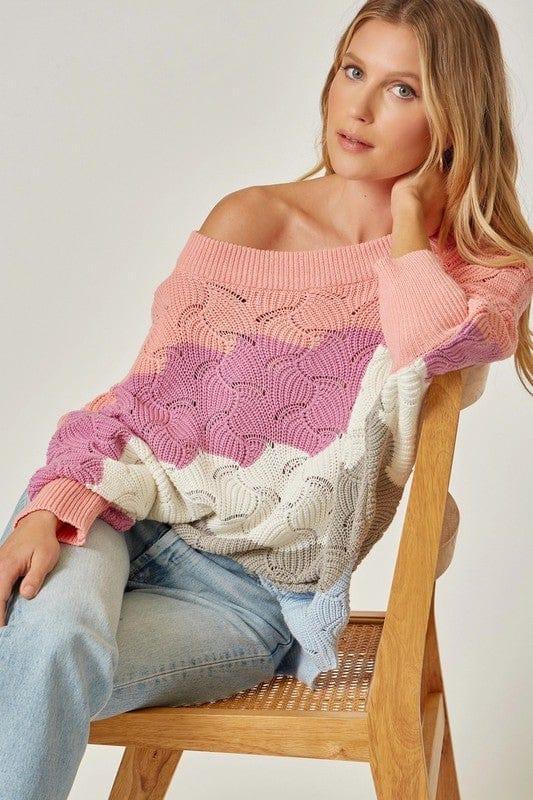 Date- color block dolman sweater - Esme and Elodie