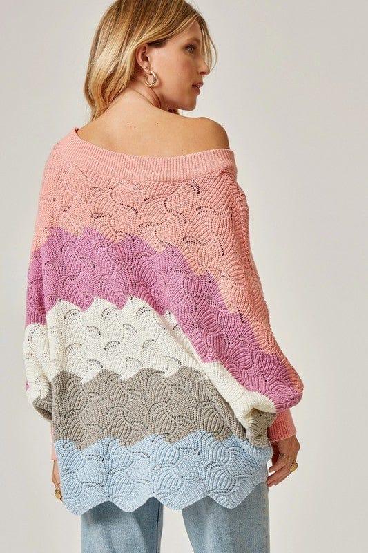 Date- color block dolman sweater - Esme and Elodie
