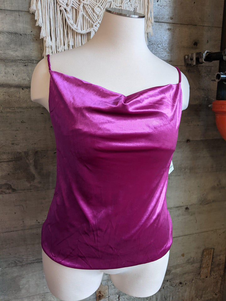 Dessert First Please- plus size cowl tank with adjustable spaghetti straps - Esme and Elodie