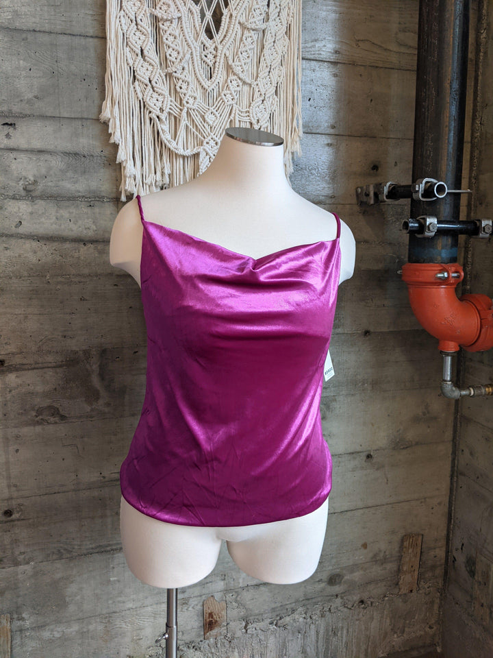 Dessert First Please- plus size cowl tank with adjustable spaghetti straps - Esme and Elodie
