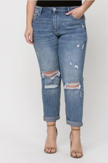 Dreamland- plus size distressed boyfriend jeans - Esme and Elodie