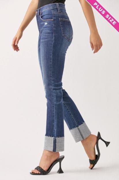 Dusk- plus size straight leg mid rise denim - Esme and Elodie