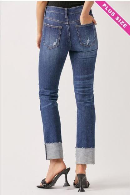Dusk- plus size straight leg mid rise denim - Esme and Elodie