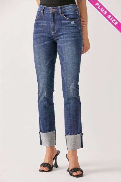 Dusk- plus size straight leg mid rise denim - Esme and Elodie