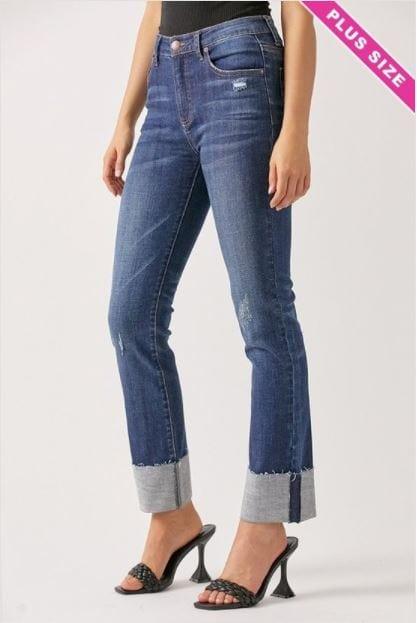 Dusk- plus size straight leg mid rise denim - Esme and Elodie