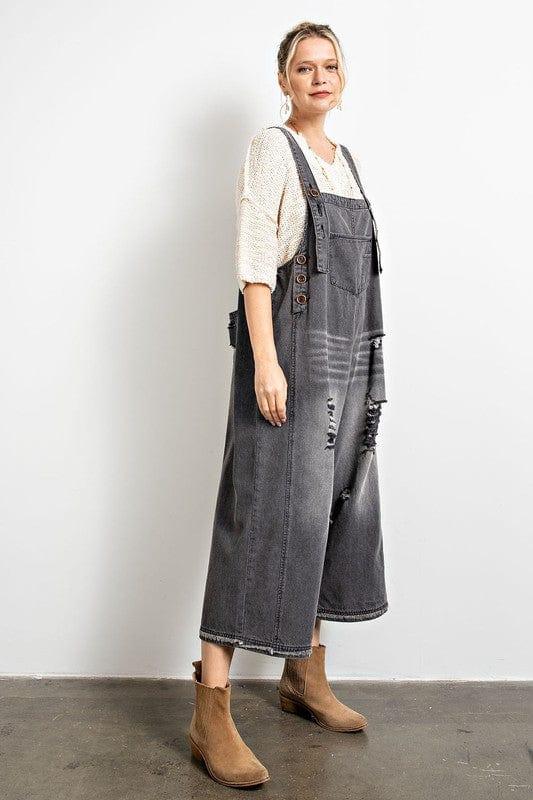 Easel Overalls loose wide leg in Black - Esme and Elodie