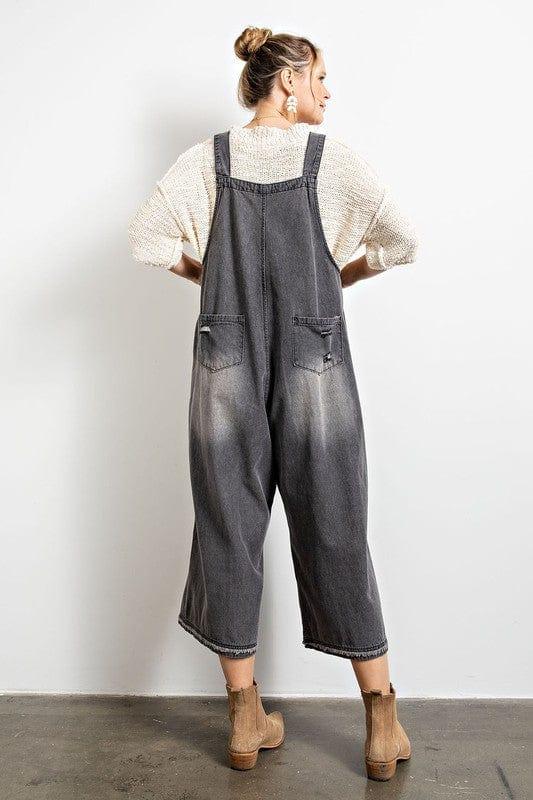 Easel Overalls loose wide leg in Black - Esme and Elodie