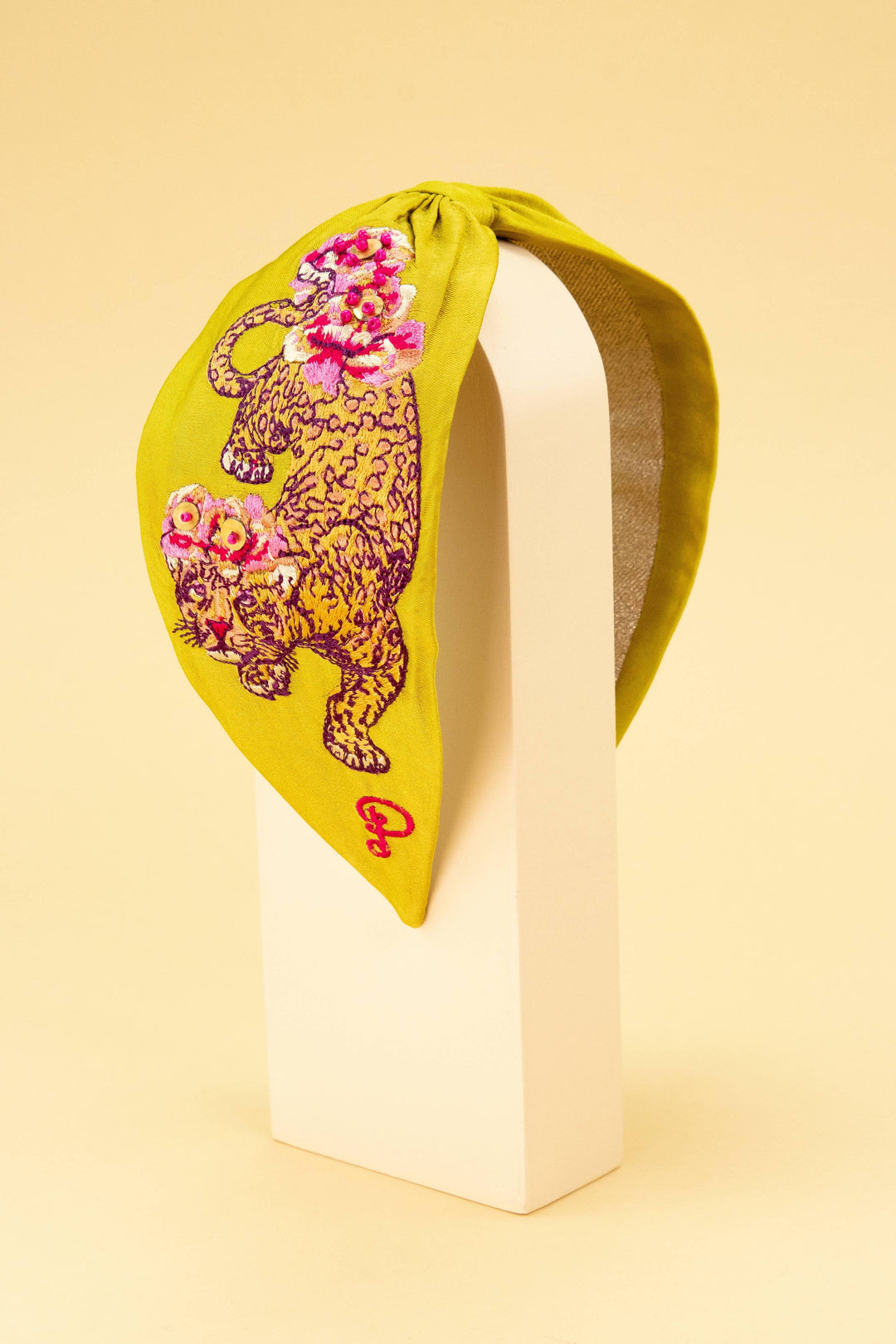 Embroidered Climbing Leopard Headband - Esme and Elodie