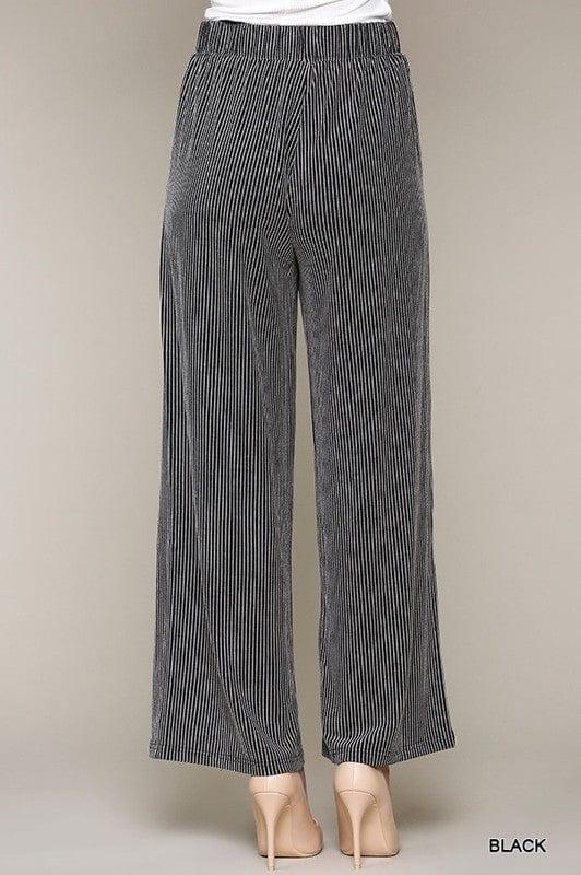 Falling in Love- womens texured knit waistband pants with pockets - Esme and Elodie