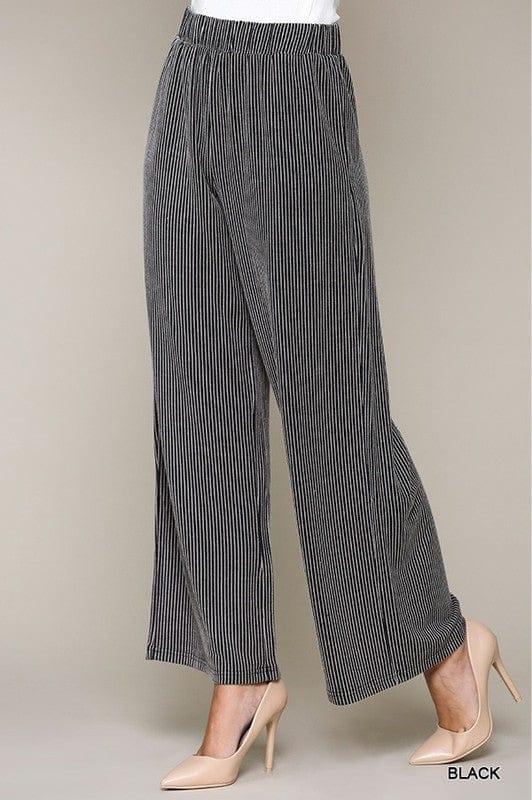 Falling in Love- womens texured knit waistband pants with pockets - Esme and Elodie