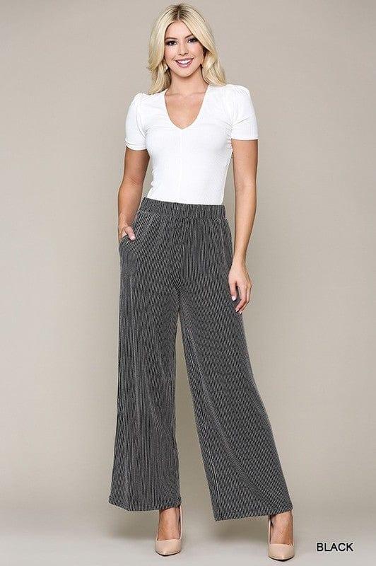 Falling in Love- womens texured knit waistband pants with pockets - Esme and Elodie