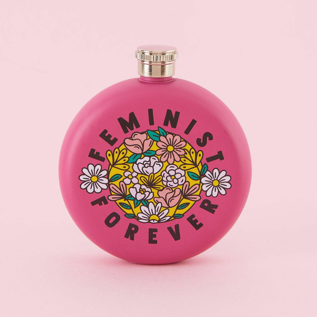 Feminist Forever - Round Pink Hip Flask - Esme and Elodie