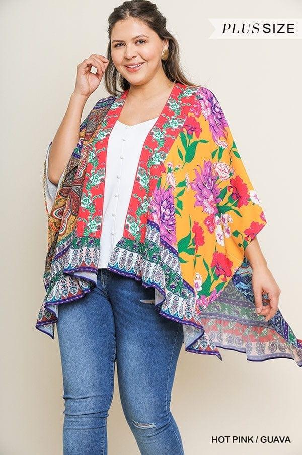 Floral and Paisley mixed print kimono - Esme and Elodie