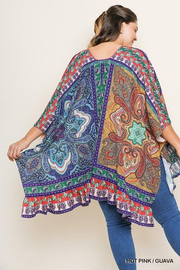 Floral and Paisley mixed print kimono - Esme and Elodie