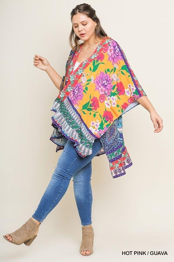 Floral and Paisley mixed print kimono - Esme and Elodie