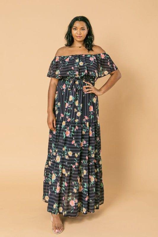 Flounce ruffle woven maxi dress - Esme and Elodie