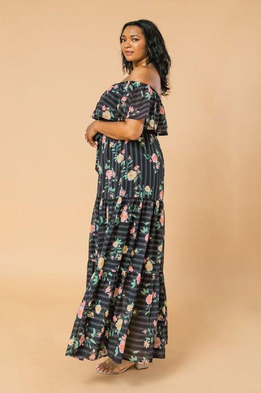 Flounce ruffle woven maxi dress - Esme and Elodie