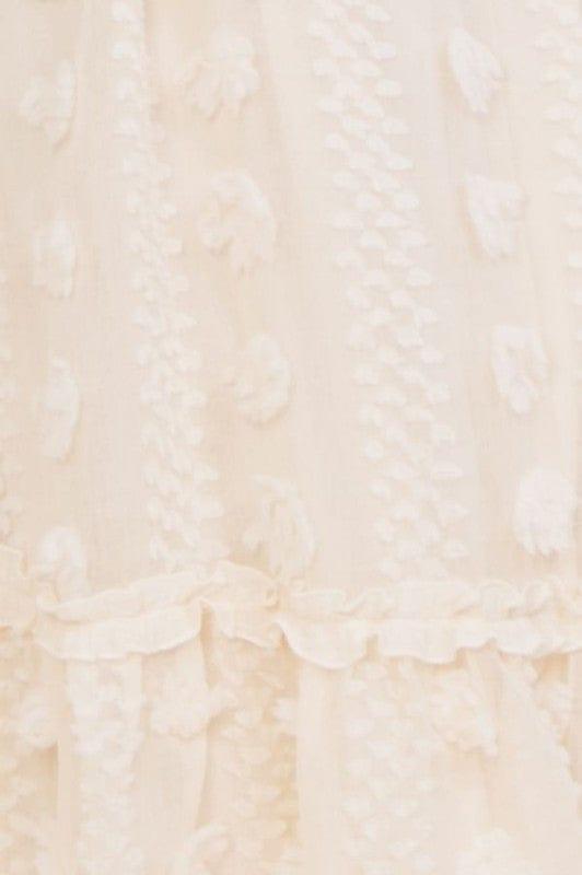 French Vanilla- textured woven midi dress - Esme and Elodie