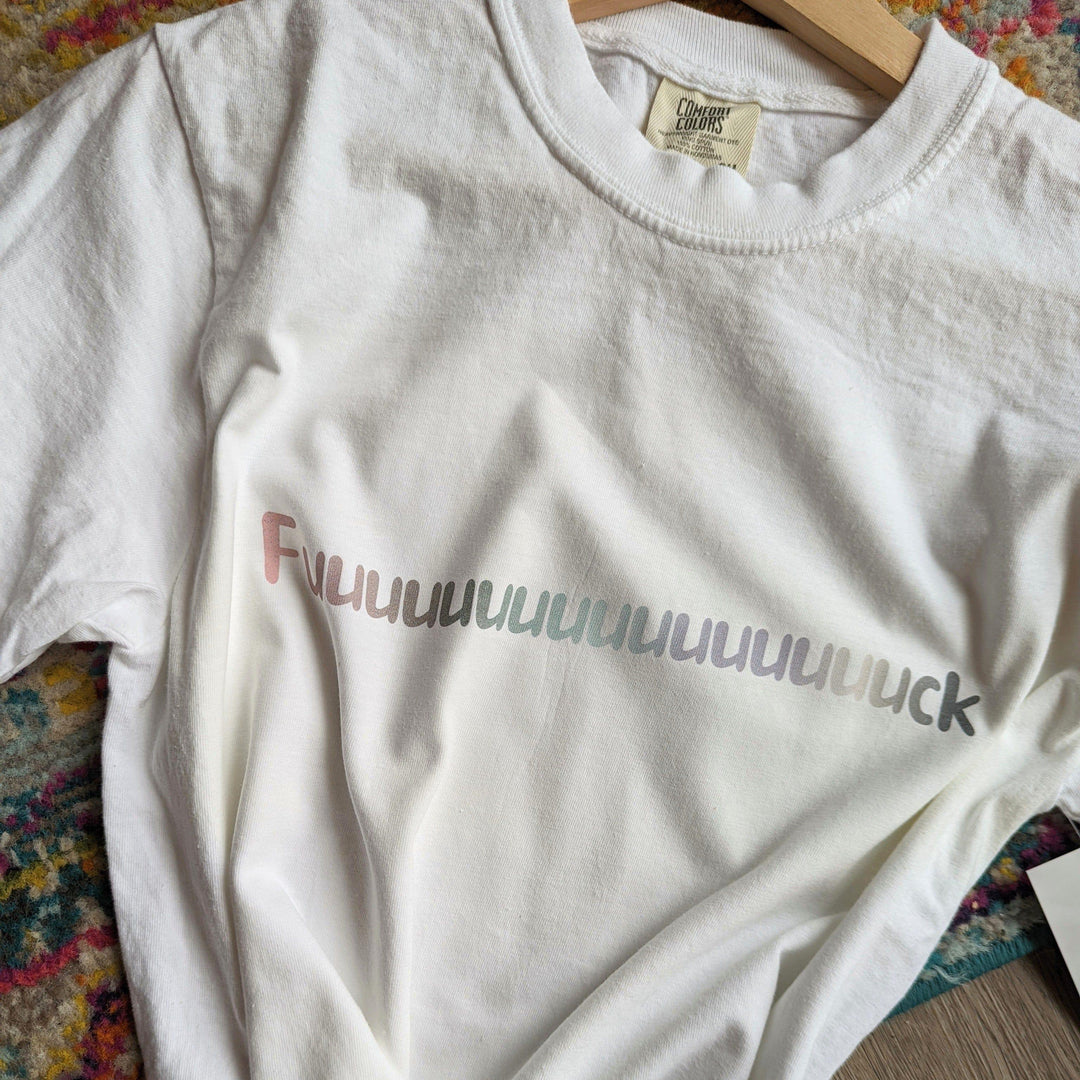 Women's Fuuuuuuuuuuuuck tshirt- white vintage tshirt - Esme and Elodie