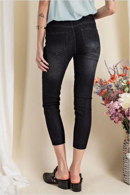 GIrl with the Pearl Pants- women's black and pearl denim pants - Esme and Elodie