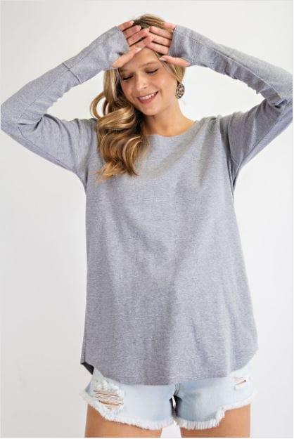 Gray skies ahead- women's longsleeve shirt with thumb holes - Esme and Elodie