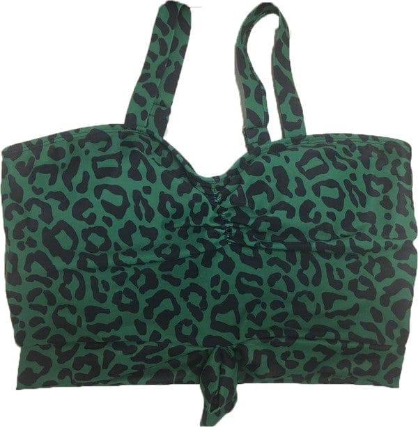 Green with Envy-  leopard swimsuit top - Esme and Elodie