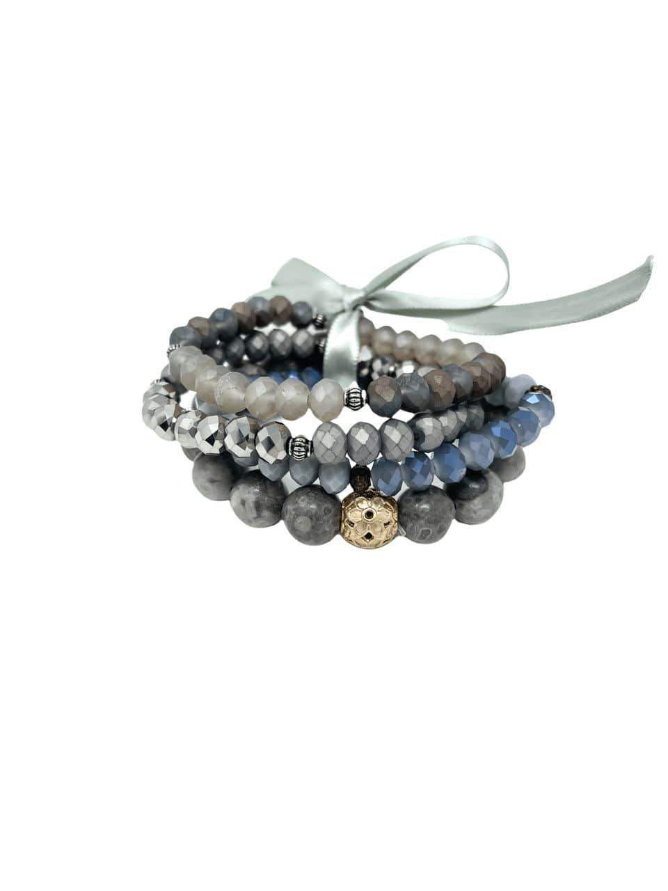 Grey Stone Bracelet Set - Esme and Elodie