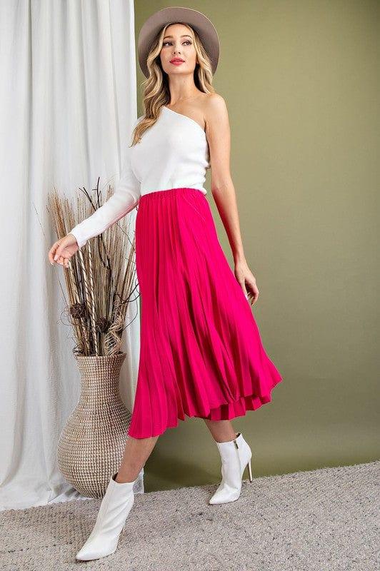 Hot Kiss- woven midi skirt with pleated construction - Esme and Elodie