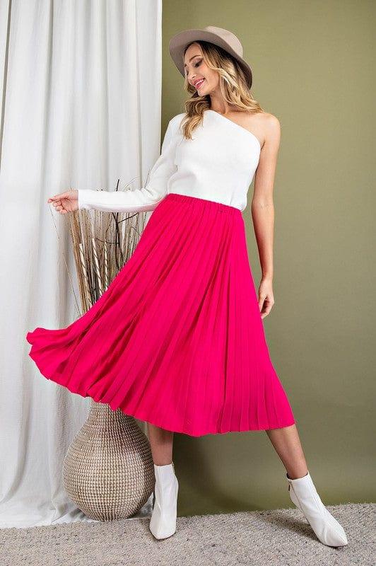 Hot Kiss- woven midi skirt with pleated construction - Esme and Elodie