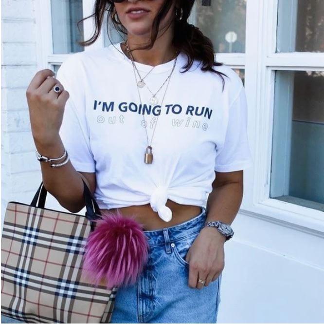 Women's I'm going to run: out of wine graphic t - Esme and Elodie