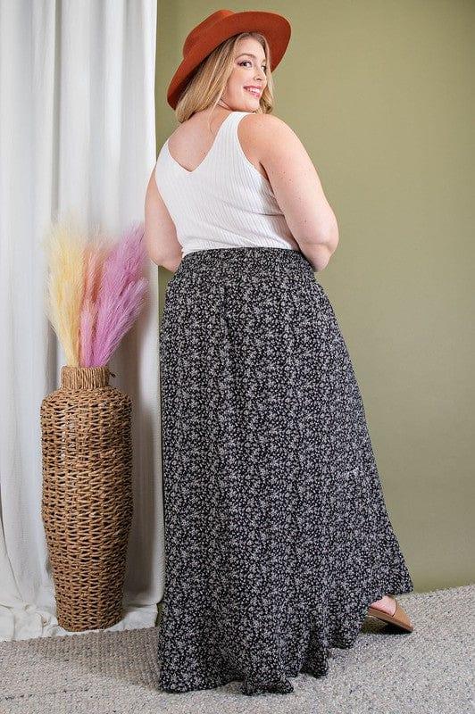 Jasmin- plus size ditsy floral maxi skirt - Esme and Elodie