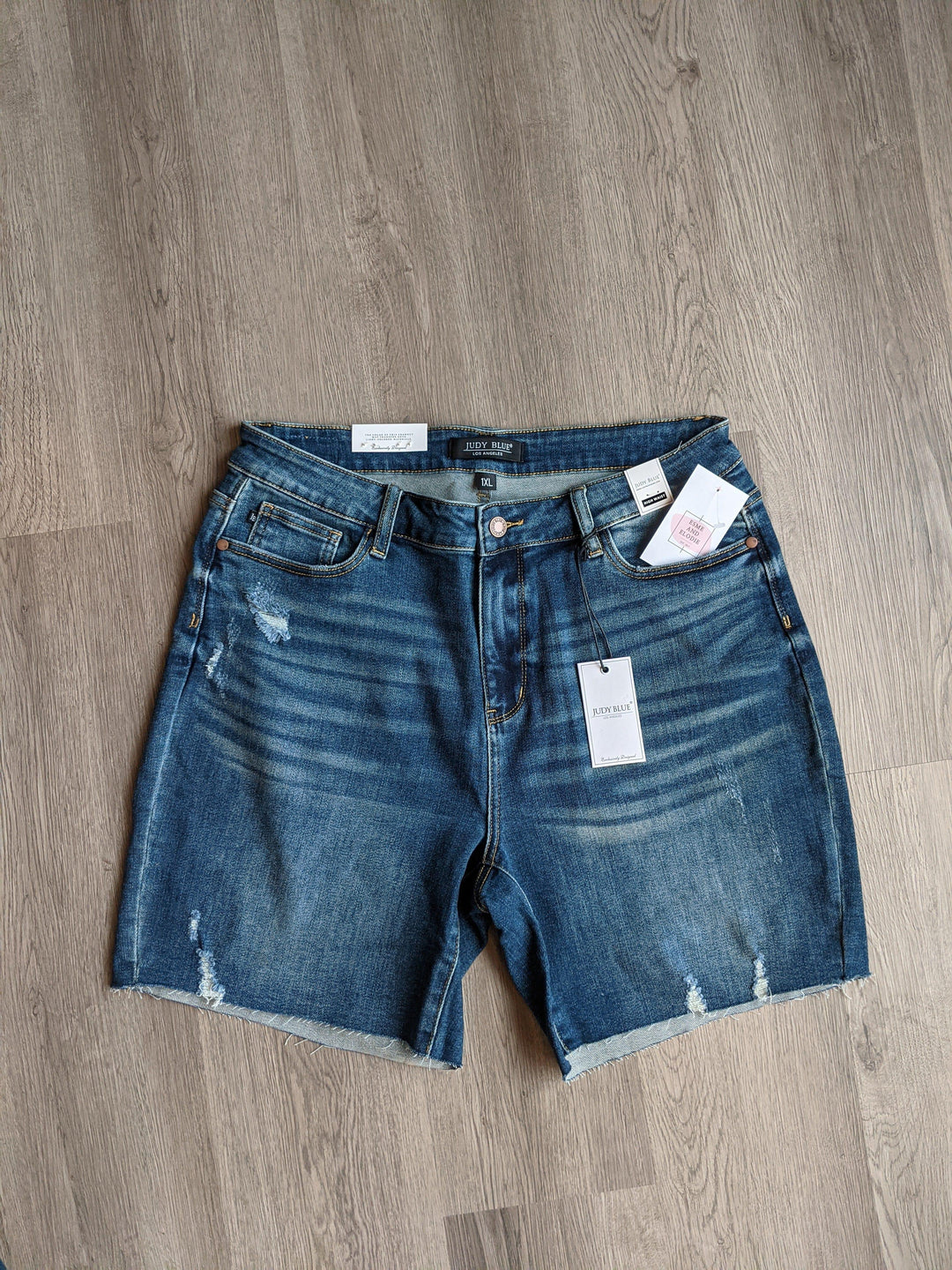 Judy Blue Plus size dark denim shorts - Esme and Elodie