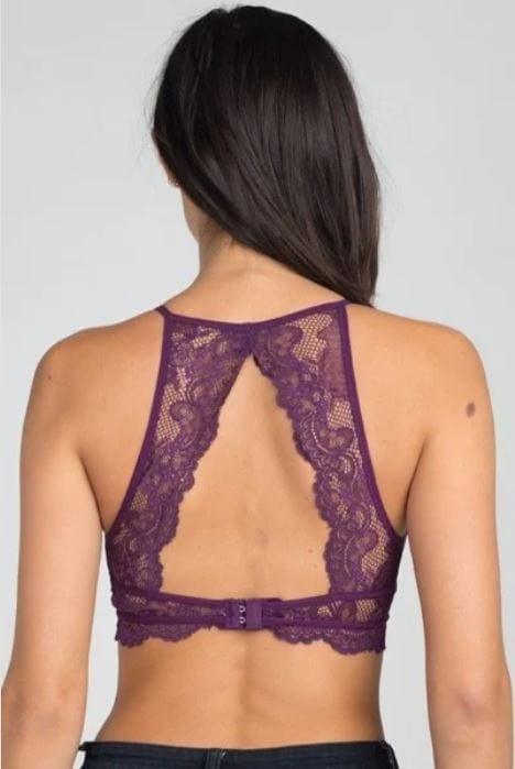 Kale- women's halter lace bralette in green - Esme and Elodie