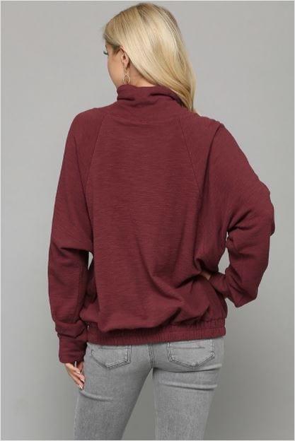 Keep on Movin'- mock neck dolman top with waist elastic - Esme and Elodie