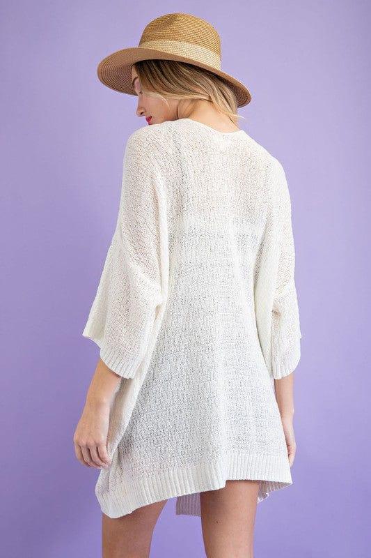 Kimono style slouchy cardigan in Off White - Esme and Elodie