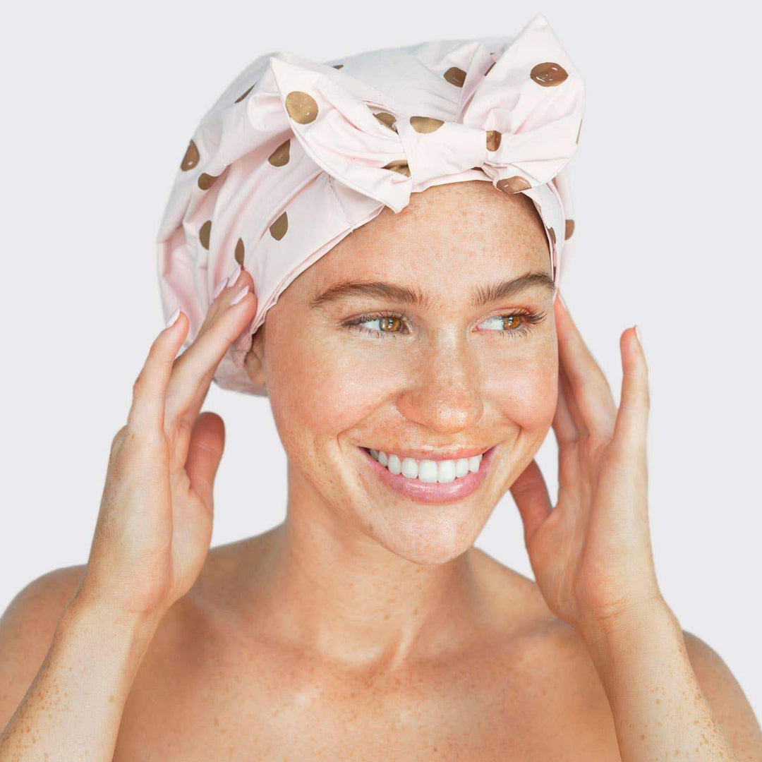 KITSCH - Luxury Shower Cap - Blush Dot - Esme and Elodie