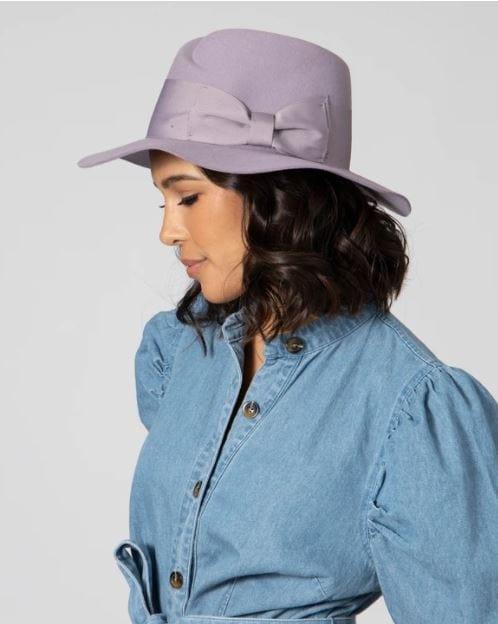 Lavender Fields- off center pinched fedora - Esme and Elodie