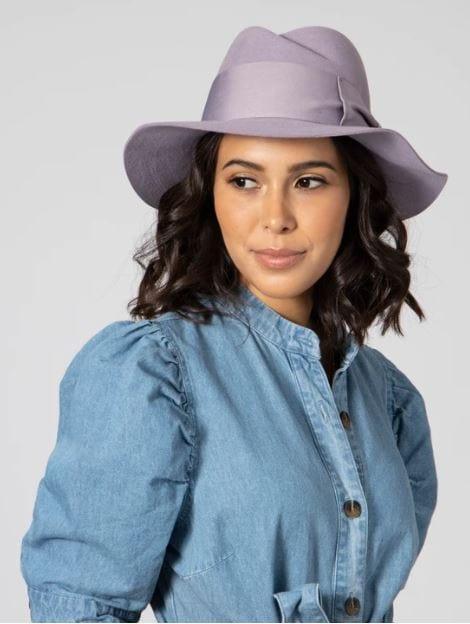 Lavender Fields- off center pinched fedora - Esme and Elodie