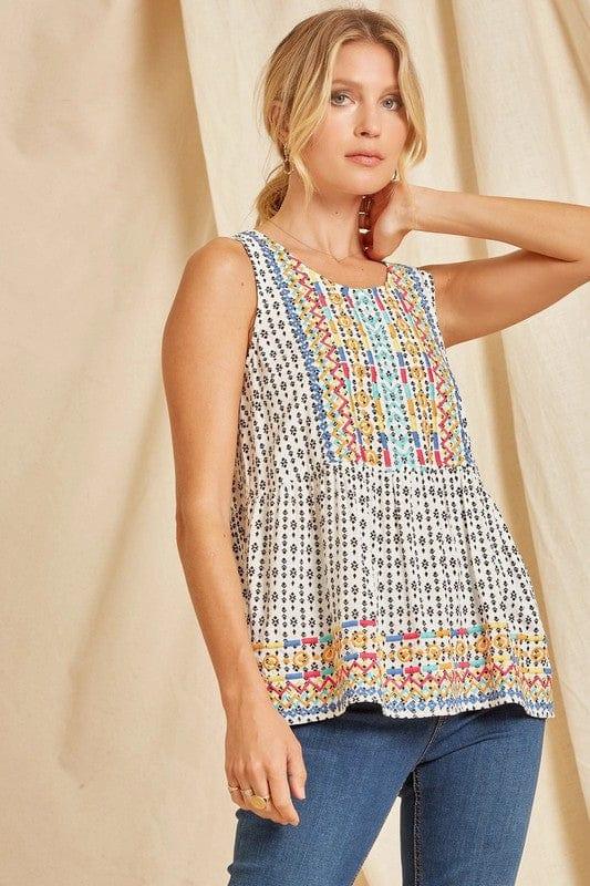 Little Bit of Sunshine- woven printed babydoll blouse - Esme and Elodie