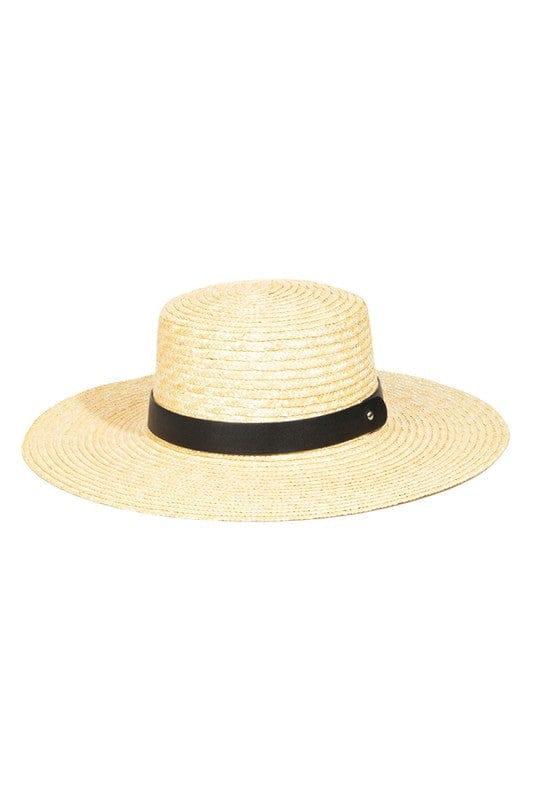 Little house on the prairie straw wide brim hat with black ribbon - Esme and Elodie