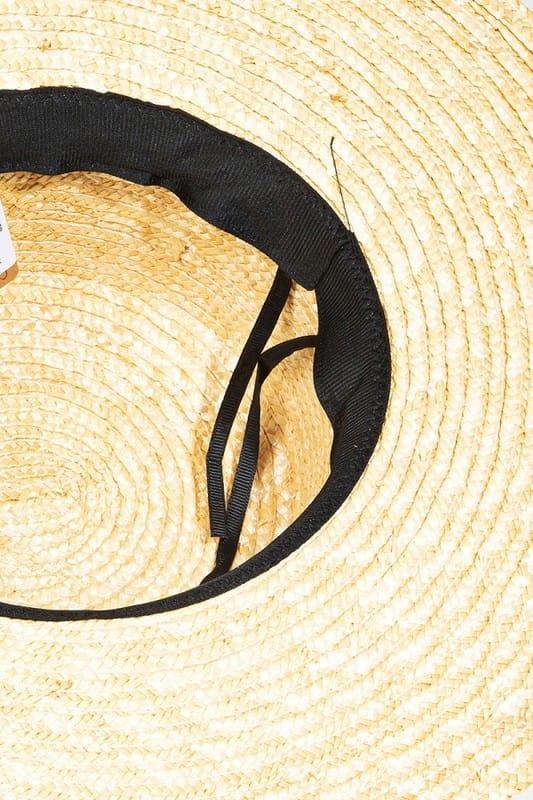 Little house on the prairie straw wide brim hat with black ribbon - Esme and Elodie
