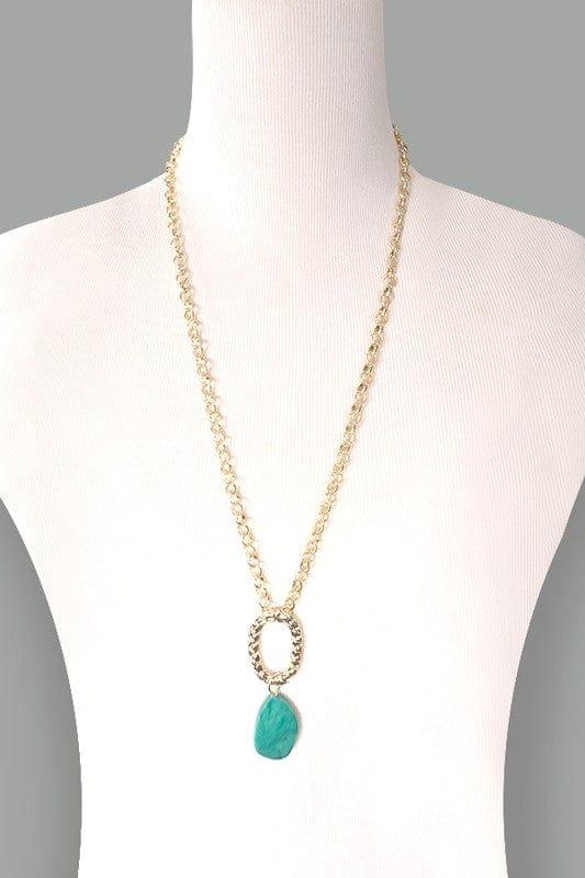 Long circle jade necklace - Esme and Elodie