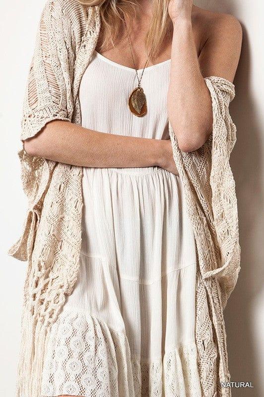 Loose fitting knit sweater kimono - Esme and Elodie